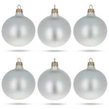 Load image into Gallery viewer, Set of 6 Matte White Glass Ball Christmas Ornaments 3.25 Inches
