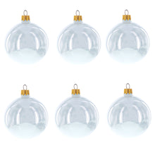 Load image into Gallery viewer, Set of 6 White Glossy Glass Ball Christmas Ornaments 3.25 Inches