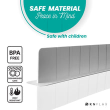 Load image into Gallery viewer, KN FLAX Sink Water Splash Guard - Silicone Anti Splatter Water Protector for Kitchen Bathroom &amp; Island Sinks - Strong Attached Sticker Strip Base - Premium Faucet Basin Accessories - Baffle Board