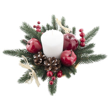 Load image into Gallery viewer, Ukrainian Candle Holder with Straw Bow, Apples &amp; Pine Cones 16 Inches