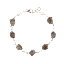 Load image into Gallery viewer, Labradorite and Sterling Silver Line Bracelet