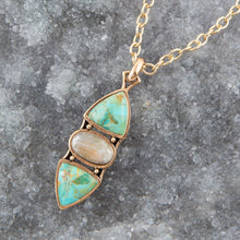 Load image into Gallery viewer, Labradorite and Turquoise Pendant Necklace