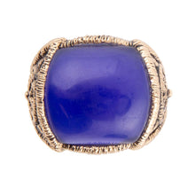 Load image into Gallery viewer, Lace Blue Agate Golden Statement Ring
