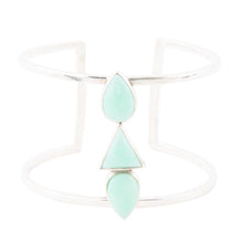 Load image into Gallery viewer, Lahana Green Chrysoprase Sterling Silver Statement Cuff Bracelet