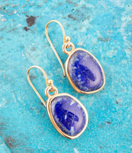 Load image into Gallery viewer, Lapis and Bronze Earrings