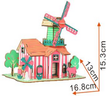 Load image into Gallery viewer, Windmill Model Kit - Wooden Laser-Cut 3D Puzzle (82 Pcs)