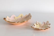Load image into Gallery viewer, Watercolor Leaf Trays with 22K Gold Accents