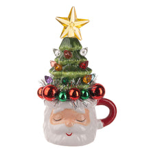 Load image into Gallery viewer, Retro Santa Mug w/Tree Top Lights Up!