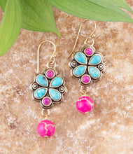 Load image into Gallery viewer, Legacy Pink Agate Golden Drop Earrings