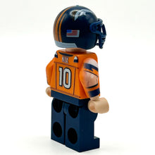 Load image into Gallery viewer, #10 QB Broncos Football Player Minifig made using LEGO parts - B3 Customs