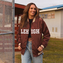 Load image into Gallery viewer, Lehigh Satin Letterman Bomber Jacket