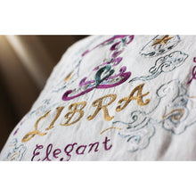 Load image into Gallery viewer, Libra Astrology Hand-Embroidered Pillow by Cat Studio