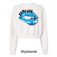 Load image into Gallery viewer, Game Day Lips Cropped Sweatshirt