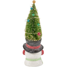Load image into Gallery viewer, Lighted Snowman w/ Bottle Brush Tree Figurine