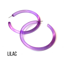 Load image into Gallery viewer, Bangle Lucite Hoop Earrings - 3 Inch