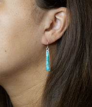 Load image into Gallery viewer, Line Blue Turquoise Sterling Silver Drop Earrings