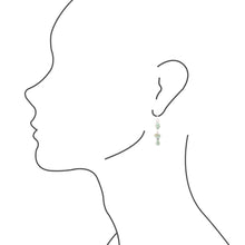 Load image into Gallery viewer, Linear Triple Stone Blue Turquoise and Sterling Silver Earrings