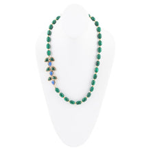 Load image into Gallery viewer, Linked Blue Lapis and Green Malachite Golden Necklace