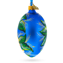 Load image into Gallery viewer, Sunflowers on Blue Glass Egg Ornament 4 Inches