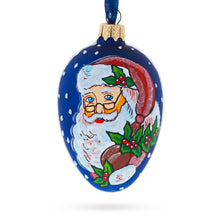 Load image into Gallery viewer, Santa With Mistletoe Glass Egg Ornament 4 Inches