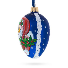 Load image into Gallery viewer, Santa With Mistletoe Glass Egg Ornament 4 Inches