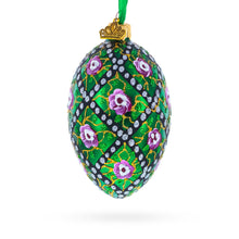 Load image into Gallery viewer, 1907 Rose Trellis Royal Egg Glass Ornament 4 Inches