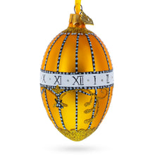 Load image into Gallery viewer, 1899 Bouquet of Lilies Clock Royal Egg Glass Ornament 4 Inches