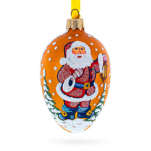 Load image into Gallery viewer, Santa With Lantern Glass Christmas Ornament 4 Inches