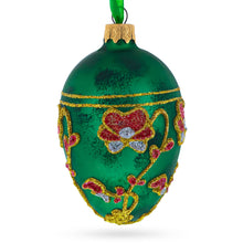 Load image into Gallery viewer, 1899 Pansy Royal Egg Glass Ornament 4 Inches
