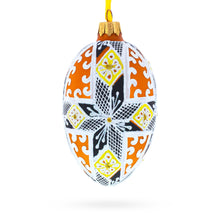 Load image into Gallery viewer, Snowflake Glass Egg Ornament 4 Inches