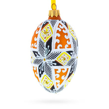 Load image into Gallery viewer, Snowflake Glass Egg Ornament 4 Inches