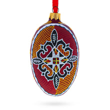 Load image into Gallery viewer, Four Leaves Ukrainian Egg Glass Ornament 4 Inches