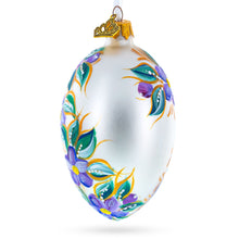 Load image into Gallery viewer, Blye Songbird with Blossoms Glass Egg Ornament 4 Inches