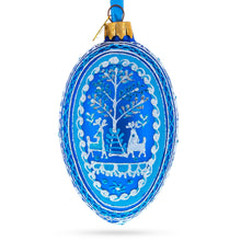 Load image into Gallery viewer, Two Deer in Forest Ukrainian Glass Egg Ornament 4 Inches