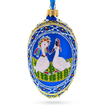 Load image into Gallery viewer, Storks Family Glass Egg Ornament 4 Inches