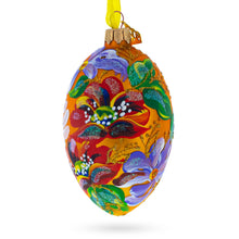 Load image into Gallery viewer, Poppy &amp; Daisy Flowers Glass Egg Ornament 4 Inches