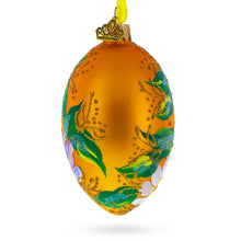 Load image into Gallery viewer, Poppy &amp; Daisy Flowers Glass Egg Ornament 4 Inches