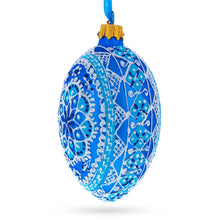 Load image into Gallery viewer, Spire Star Ukrainian Glass Egg Ornament 4 Inches