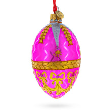 Load image into Gallery viewer, Golden Garlands On Pink Egg Glass Ornament 4 Inches