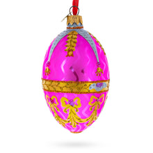 Load image into Gallery viewer, Golden Garlands On Pink Egg Glass Ornament 4 Inches