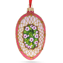 Load image into Gallery viewer, Romantic Doves in Floral Glass Egg Ornament 4 Inches