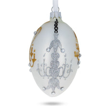 Load image into Gallery viewer, Chandeliers On White Glass Egg Ornament 4 Inches