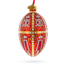 Load image into Gallery viewer, 1896 Twelve Monograms in Red Royal Egg Glass Ornament 4 Inches