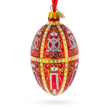 Load image into Gallery viewer, 1896 Twelve Monograms in Red Royal Egg Glass Ornament 4 Inches
