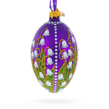 Load image into Gallery viewer, 1898 Lilies Of The Valley In Purple Royal Egg Glass Ornament 4 Inches