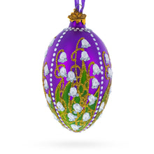 Load image into Gallery viewer, 1898 Lilies Of The Valley In Purple Royal Egg Glass Ornament 4 Inches