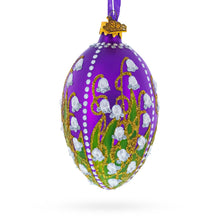 Load image into Gallery viewer, 1898 Lilies Of The Valley In Purple Royal Egg Glass Ornament 4 Inches