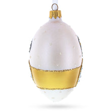 Load image into Gallery viewer, Louis-Francois Designer Jeweled Panther Glass Egg Christmas Ornament 4 Inches