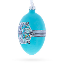 Load image into Gallery viewer, American Art Nouveau Jeweled Diamond Ring Glass Egg Christmas Ornament 4 Inches