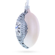 Load image into Gallery viewer, Louis-Francois Designer Jeweled Timepiece Glass Egg Christmas Ornament 4 Inches
